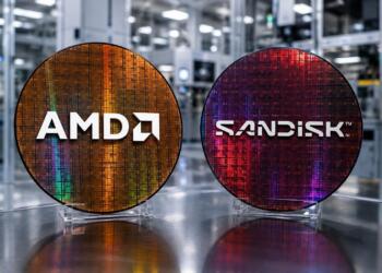 Obleas de AMD y Sandisk en una planta de semiconductores