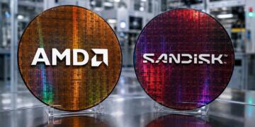 Obleas de AMD y Sandisk en una planta de semiconductores