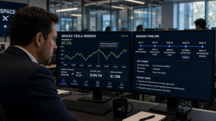Monitores con probabilidad y cronograma de fusión SpaceX-Tesla