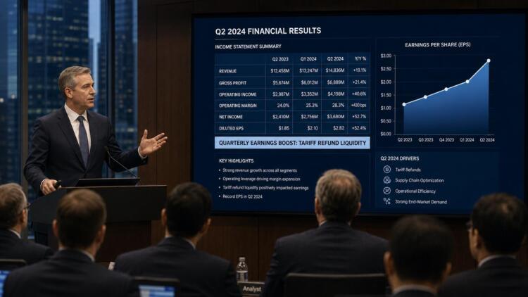 Ejecutivo presenta los resultados financieros del Q2 2024 frente a analistas.