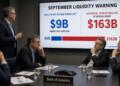 Ejecutivos de Bank of America discuten advertencia de liquidez y ventas forzadas.