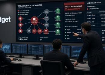 Centro de monitoreo de Bitget con gráficos de seguimiento de criptomonedas y alertas.