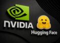 Logotipos de Nvidia y Hugging Face en una composición tecnológica.