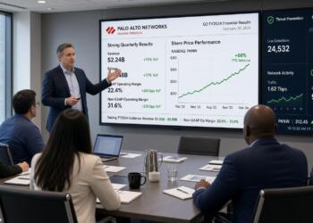 Ejecutivo presenta resultados financieros y rendimiento de acciones de Palo Alto Networks.