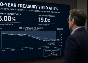 Un analista observa una pantalla con gráficos sobre el rendimiento del bono a 10 años.