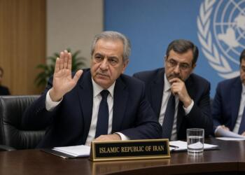 Delegados de la República Islámica de Irán participan en una reunión oficial de la ONU.
