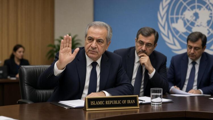 Delegados de la República Islámica de Irán participan en una reunión oficial de la ONU.