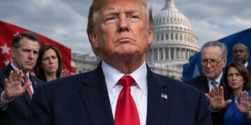 Donald Trump frente al Capitolio con legisladores en desacuerdo.