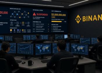 Operadores de Binance monitorean pantallas con datos de un ataque informático y fondos.